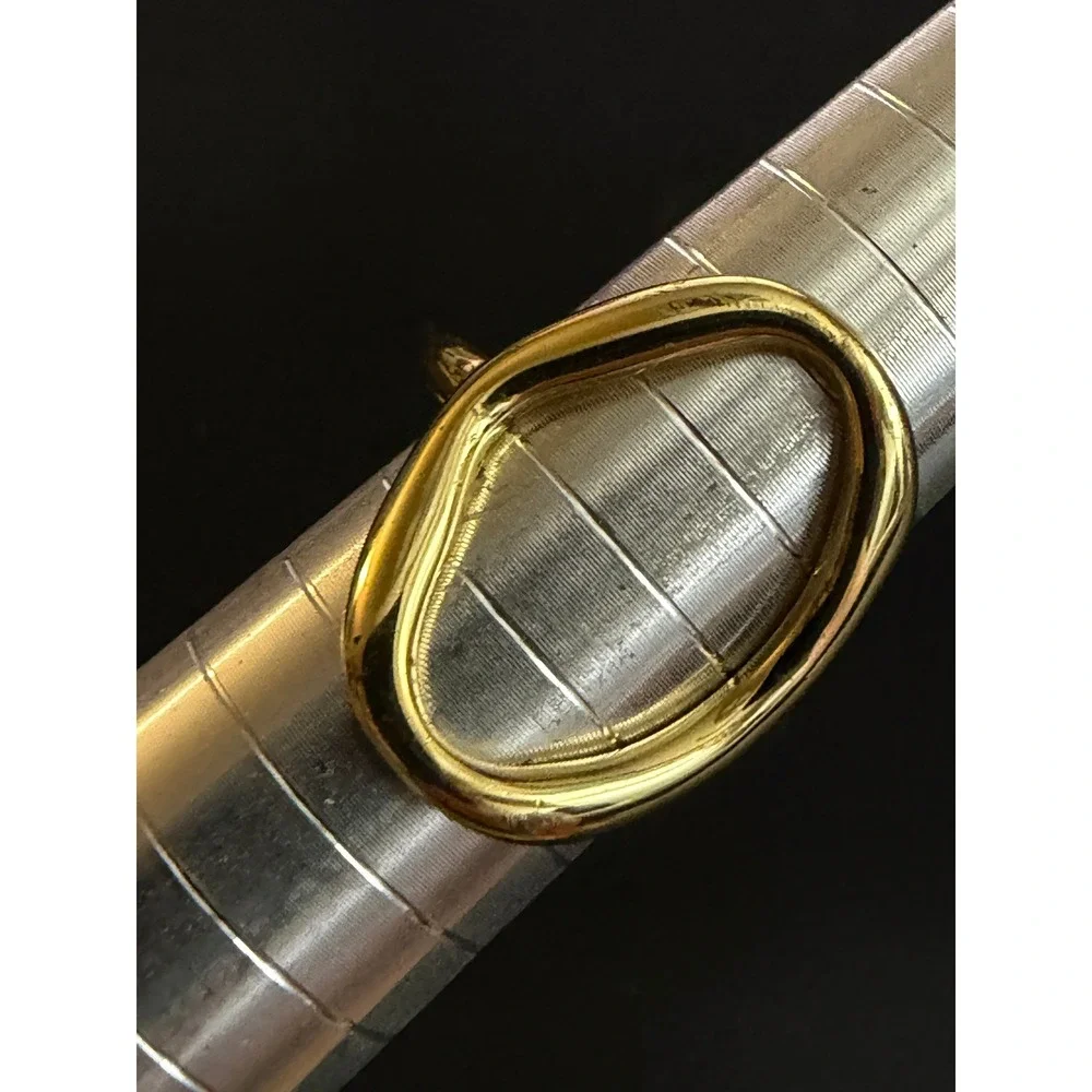 Modernist Ring Adjustable Gold Tone Size 7